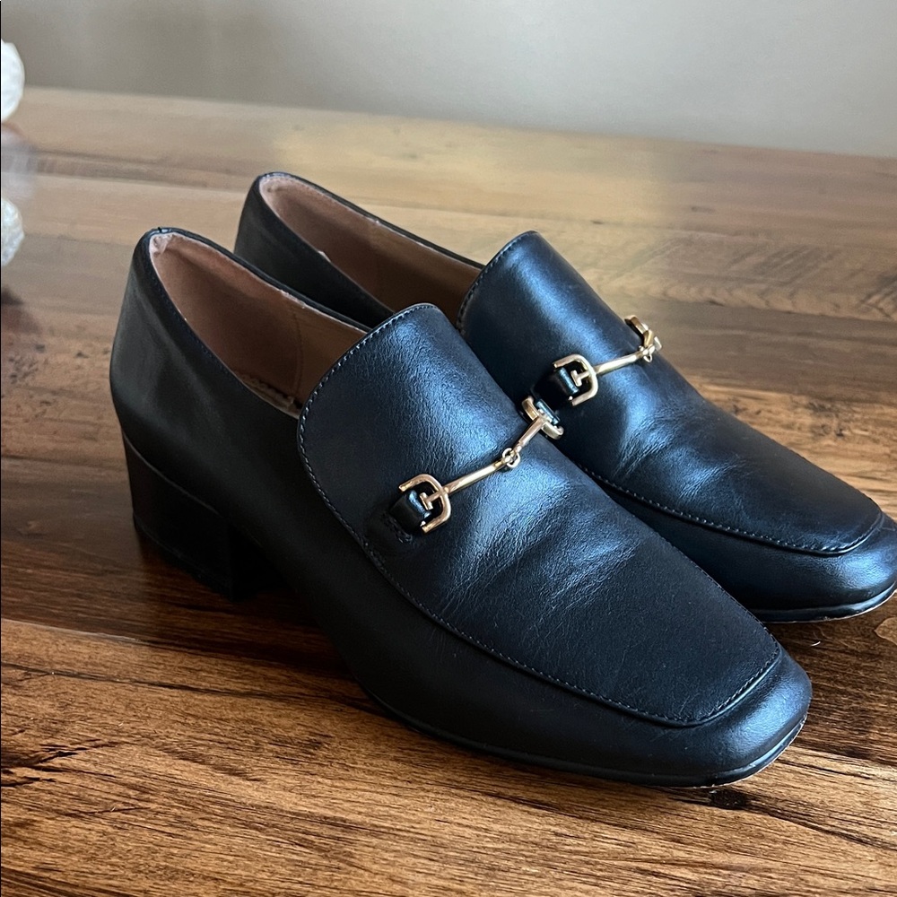 Sam Edelman Women's 7 Jamille Block Heel Loafers Black - Picture 2 of 10